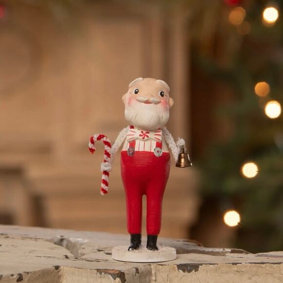 Bethany Lowe Sweet Santa In Suspenders Christmas Figurine Small 4” NEW - Picture 1 of 7